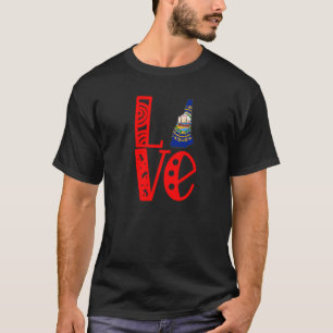 T-shirt Love New Hampshire En Lettres En Bloc