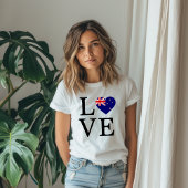T-shirt Love New Zealand with Flag Heart