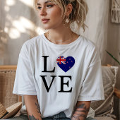 T-shirt Love New Zealand with Flag Heart