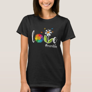 T-shirt Love Noni Life Raibow FLower Papillon Mères Day