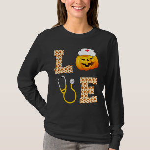 T-shirt Love Nurse 2021 Citrouille Halloween Funny Nurse H