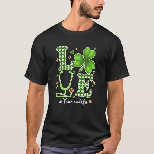 T-shirt Love Nurse Life Jour de la Saint Patrick Love Stet (Devant)
