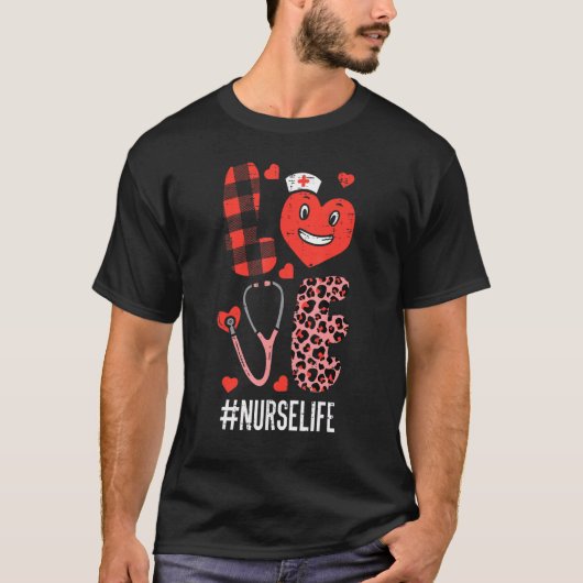 T-shirt Love Nurse Valentines Day Scrub Valentine Rn Icu E (Devant)