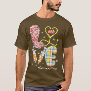 T-shirt LOVE Oncology Infirmière Stethoscope Leopard Oeuf