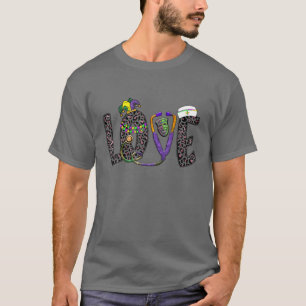 T-shirt Love Oncology Nurse Leopard Mardi Gras Festival Co