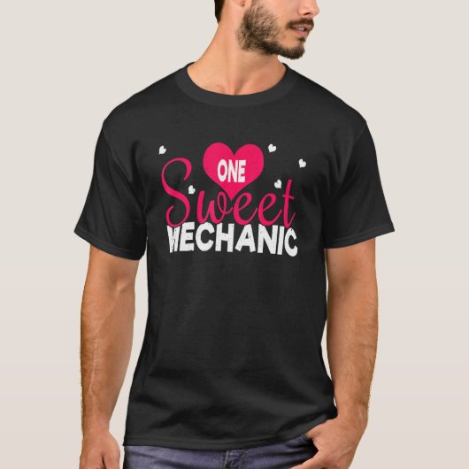 T-shirt Love One Sweet Mechanic Car Hearts Day Joyeux Vale (Devant)