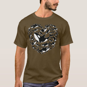 T-shirt Love Orca Baleine Panda en forme de coeur
