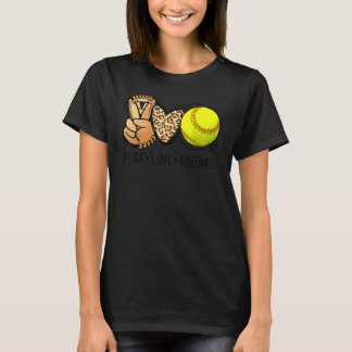 T-shirt Love paisible Softball Mères Fête des Mères Softba