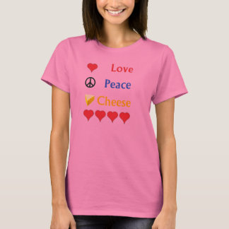 T-shirt Love, paix, Cheese