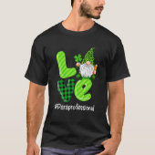 T-shirt LOVE Para Life Gnome Leopard Shamrock St Patrick's (Devant)