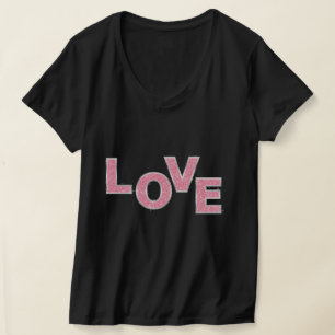 T-shirt Love Parties scintillant rose