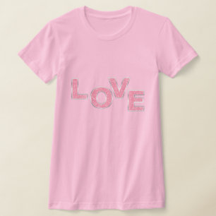T-shirt Love Parties scintillant rose
