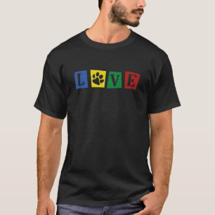 T-shirt Love Paw Retro