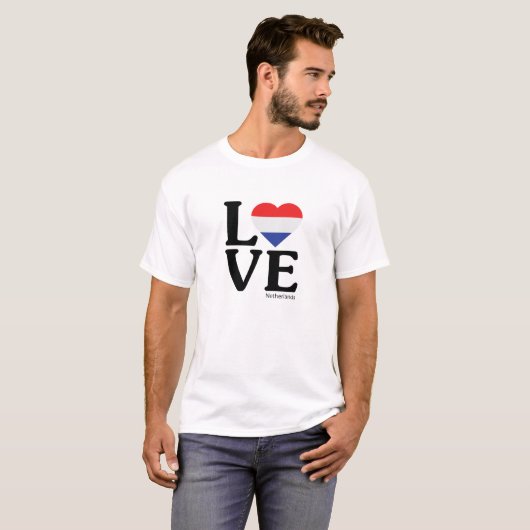 T-shirt Love Pays-Bas (Devant entier)