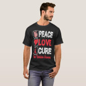 T-SHIRT LOVE PEACE CURE ATRIAL FIBRILLATION AWARENESS (Devant entier)