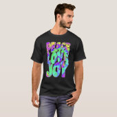 T-shirt Love Peace Joy Hippie Tie Dye Batik Style (Devant entier)