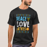 T-shirt Love Peace Latkes Hanoukka Chanukah Jewish 1<br><div class="desc">Love Peace Latkes Hanoukka Chanukah Jewish 1.</div>