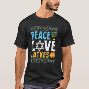 T-shirt Love Peace Latkes Hanoukka Chanukah Jewish 1