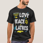 T-shirt Love Peace Latkes Hanoukka Chanukah juif (Devant)