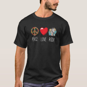 T-shirt Love Peace Ride Cheval Equestre Équitation