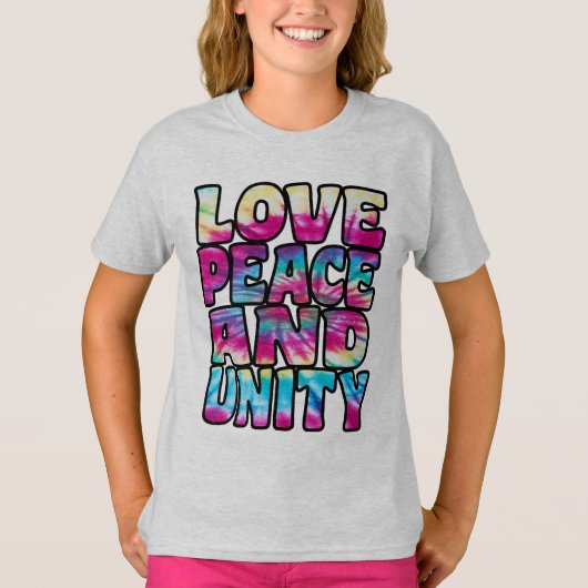T-SHIRT LOVE PEACE UNITY. (Devant)
