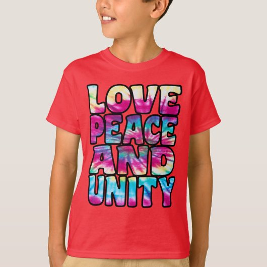 T-SHIRT LOVE PEACE UNITY. (Devant)