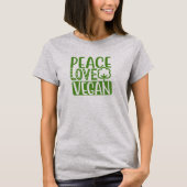 T-shirt Love Peace Vegan - en couleur claire (Devant)