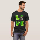 T-shirt Love Pitbull Lucky Clover Shamrock St Patrick's Da (Devant entier)