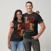 T-shirt Love Plaid Red Leopard Kindergarten Teacher Valent (Unisexe)