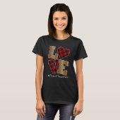 T-shirt LOVE Plaid Red Leopard Pre-k Teacher Valentines Da (Devant entier)