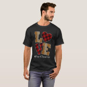 T-shirt LOVE Plaid Red Leopard Pre-k Teacher Valentines Da (Devant entier)