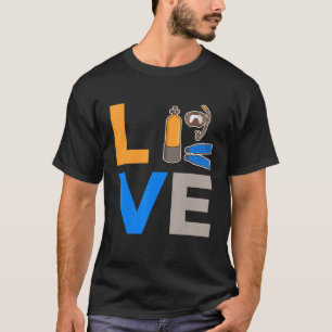 T-shirt Love Plongée sous-marine Colorful