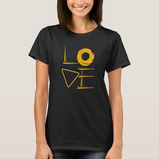 T-shirt Love Pool Snooker Balls Player Billiards (Devant)