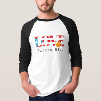 T-shirt Love Porto Rico 3/4 Sleeve Baseball Raglan Chemise