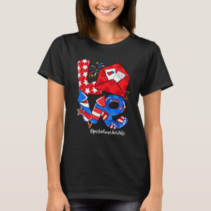 T-shirt LOVE Postal Worker Life American Flag 4 juillet