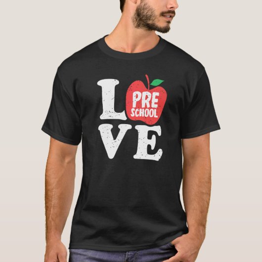 T-shirt Love Preschool Apple Student Teacher (Devant)