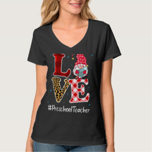 T-shirt Love Preschool Teacher Gnome Christmas Matching Pa