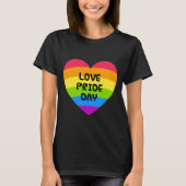 T-shirt Love Pride Day femmes noires (Devant)