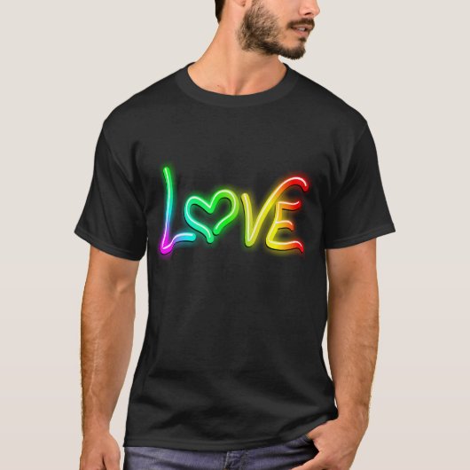 T-shirt Love Psychedelic Neon Light (Devant)