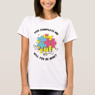 T-shirt Love Puzzle Femmes Blanc