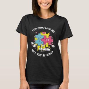 T-shirt Love Puzzle Femmes Noir