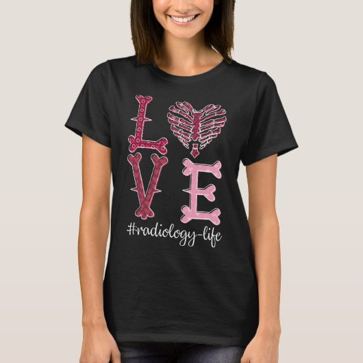 T-shirt Love Radiologie Tech Chemise Rad Tech Valentine Ch (Devant)