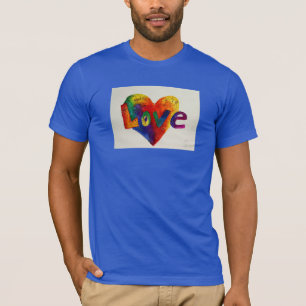 T-shirt Love Rainbow Heart Parties scintillant Word Art T-