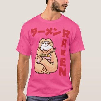 T-shirt Love Ramen Anime Noodles Kawaii Japonais Sloth Ske