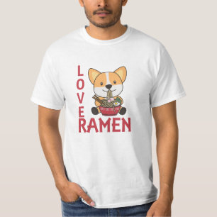 T-shirt Love Ramen Cute Corgi Kawaii Chiens Nouilles