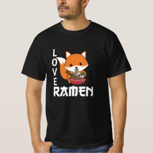 T-shirt Love Ramen Cute Fox Kawaii Foxes
