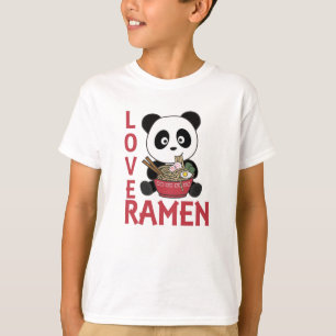 T-shirt Love Ramen Cute Panda Kawaii Pandas