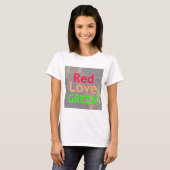 T-SHIRT LOVE RED GOLDEN VERT (Devant entier)