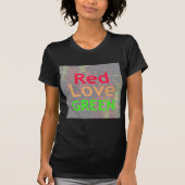 T-SHIRT LOVE RED GOLDEN VERT (Devant)