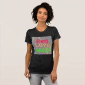 T-SHIRT LOVE RED GOLDEN VERT (Devant entier)